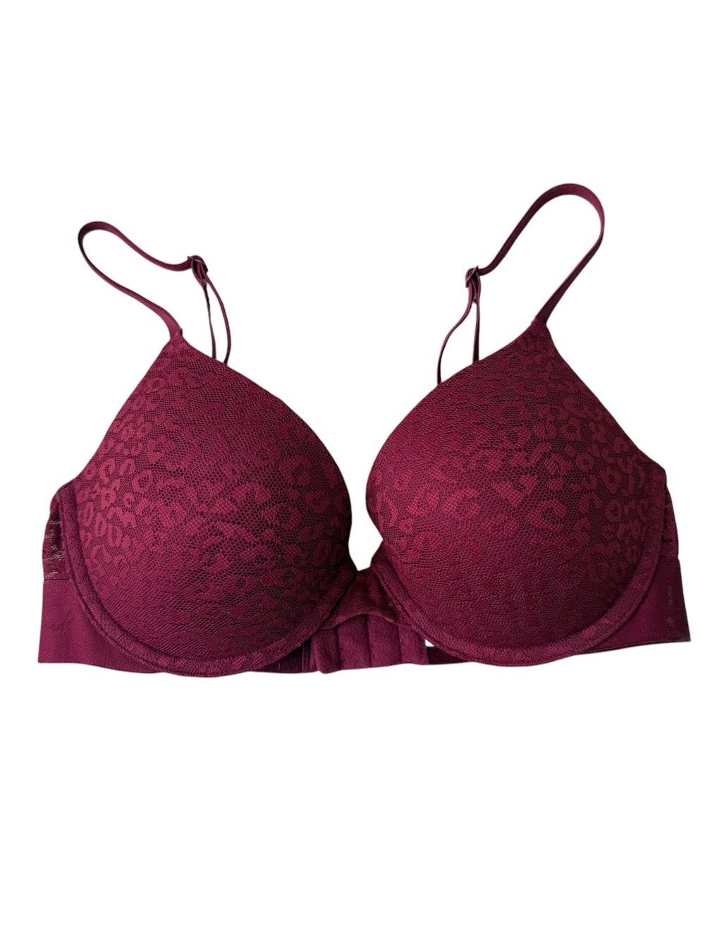 Victoria's Secret Lace-Pattern Push-Up Bra - Burgundy